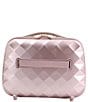 Color:Rose Gold - Image 2 - Savoir Collection Quilted with Floral Strap Travel Beauty Case