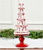 Trimsetter Santa Claus Lane Collection Glitter Peppermint Ribbon Tree Figurine - Image 2