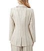 Trina Turk Alternates Saint Maxime Linen Blend Sequin Stripe Notch Lapel Long Sleeve Blazer, Color:Biarritz Beige - Image 2