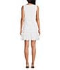 Color:White Wash - Image 2 - Anzu Woven Scoop Neck Sleeveless Embroidered Ruffle Lace Hem Shift Dress