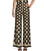 Color:Multi - Image 1 - Asia Jacquard Knit Border Print High Waisted Straight Leg Pocketed Coordinating Pant