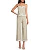 Trina Turk Avignon Stretch Linen Square Neck Sleeveless Coordinating Top, Color:Biarritz Beige - Image 3