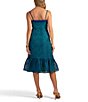 Color:Majorelle Blue/Zelliege Green - Image 2 - Aziza Mod Floral Print Sheer Burnout Woven Square Neck Sleeveless Drop Waist Midi Dress