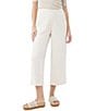 Trina Turk Bahooka Georgette High Waits Wide Leg Cropped Pants, Color:Ecru - Image 1