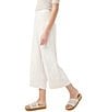 Trina Turk Bahooka Georgette High Waits Wide Leg Cropped Pants, Color:Ecru - Image 3