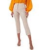Color:Flawless Beige - Image 1 - Banshee Mid Rise Straight Leg Pocketed Cropped Cuffed Hem Pants