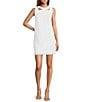 Trina Turk Bev Embroidered Dot Cut-Out Round Neck Sleeveless Sheath Mini Dress, Color:Whitewash - Image 1