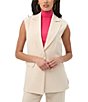 Trina Turk Boabab Notch Lapel V-Neck Cap Sleeve Jacket Vest - Image 1
