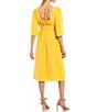 Color:Mimosa - Image 2 - Bonnie V-Neck Flare Sleeve Empire Waist Dress