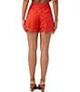Color:Reef Red - Image 2 - Brightness Floral Lace Scalloped Hem Shorts