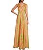 Color:Palmasupe - Image 1 - Bryony Sorento Stripe Jacquard V-Neck Sleeveless A-Line Maxi Dress