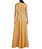 Color:Palmasupe - Image 2 - Bryony Sorento Stripe Jacquard V-Neck Sleeveless A-Line Maxi Dress