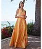 Color:Palmasupe - Image 4 - Bryony Sorento Stripe Jacquard V-Neck Sleeveless A-Line Maxi Dress