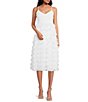 Color:Whitewash - Image 1 - Caroline Chiffon V-Neck Sleeveless 3D Petal Skirt Midi Dress