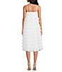 Color:Whitewash - Image 2 - Caroline Chiffon V-Neck Sleeveless 3D Petal Skirt Midi Dress