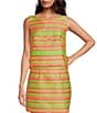 Trina Turk Cayley Sorento Stripe Jacquard Boat Neck Sleeveless Side Bow Detail Coordinating Top, Color:Palmasupe - Image 1