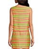 Trina Turk Cayley Sorento Stripe Jacquard Boat Neck Sleeveless Side Bow Detail Coordinating Top, Color:Palmasupe - Image 2