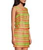 Trina Turk Cayley Sorento Stripe Jacquard Boat Neck Sleeveless Side Bow Detail Coordinating Top, Color:Palmasupe - Image 3