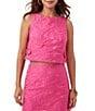 Trina Turk Cayley Sweetheart Jacquard Boat Neck Sleeveless Top, Color:Snapdragon - Image 1