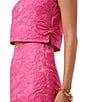 Trina Turk Cayley Sweetheart Jacquard Boat Neck Sleeveless Top, Color:Snapdragon - Image 3