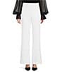 Color:Winter White - Image 1 - Chimayo 2 Lux Drape Woven Straight Wide-Leg Side Zip Pants