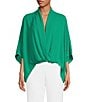 Color:Agave - Image 1 - Concourse Surplice V-Neck Short Sleeve Oversized Top