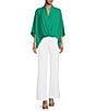 Color:Agave - Image 3 - Concourse Surplice V-Neck Short Sleeve Oversized Top