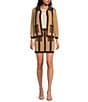 Trina Turk Coordinating Artemis Knit Block Pattern Patch Pocket Mini Skirt, Color:Doe Multi - Image 3