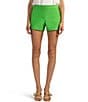 Color:Vert - Image 1 - Corbin 2 Mid Rise Side Slit Pocketed Shorts