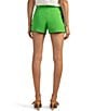 Color:Vert - Image 2 - Corbin 2 Mid Rise Side Slit Pocketed Shorts