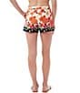 Color:Multi - Image 2 - Corbin 2 Woven High Waisted Floral Print Side Slit Pocketed Shorts