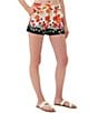 Color:Multi - Image 4 - Corbin 2 Woven High Waisted Floral Print Side Slit Pocketed Shorts