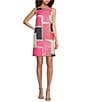 Trina Turk Creosote Color Block Jacquard Square Neck Sleeveless Shift Dress, Color:Multi - Image 1