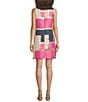 Trina Turk Creosote Color Block Jacquard Square Neck Sleeveless Shift Dress, Color:Multi - Image 2