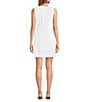 Color:White Wash - Image 2 - Darlene Round Neck Sleeveless Belted Sheath Dress