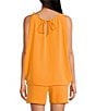 Trina Turk Double Georgette Scoop Neck Sleeveless Gold Hardware Top, Color:Cap Clemen - Image 2