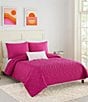 Color:Pink - Image 2 - Dream Weaver Quilted Embroidered Coverlet Mini Set