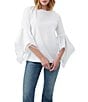 Color:White - Image 5 - Fontainebleau Sateen Crew Neck Handkerchief Bell Sleeve Blouse
