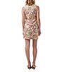 Color:Pink/Gold - Image 2 - Glitterati Circle Sequin Shimmer V-Neck Sleeveless Shift Mini Dress