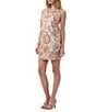 Color:Pink/Gold - Image 3 - Glitterati Circle Sequin Shimmer V-Neck Sleeveless Shift Mini Dress
