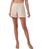 Color:Flawless Beige - Image 1 - Hermosa Twill Flat Front Pleated Shorts