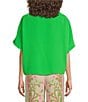 Trina Turk Honeysuckle Folded Boat Neck Short Dolman Sleeve Top, Color:Grass Court Green - Image 2