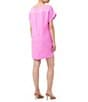 Color:Piazza Pink - Image 2 - Hydee 2 Silk Satin Crepe Boat Neck Dolman Short Sleeve Shift Dress
