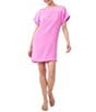 Color:Piazza Pink - Image 3 - Hydee 2 Silk Satin Crepe Boat Neck Dolman Short Sleeve Shift Dress