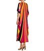 Color:Multi - Image 4 - Jalani Boat Neck Stripe Print Maxi Caftan Dress