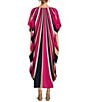 Trina Turk Jalani Printed Silk Boat Neck Dolman Sleeve Caftan Maxi Dress, Color:Petal Pink - Image 2