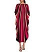 Trina Turk Jalani Printed Silk Boat Neck Dolman Sleeve Caftan Maxi Dress, Color:Fairy Fuchsia Multi - Image 1