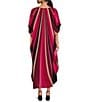Trina Turk Jalani Printed Silk Boat Neck Dolman Sleeve Caftan Maxi Dress, Color:Fairy Fuchsia Multi - Image 2