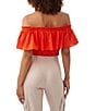 Color:Reef Red - Image 2 - Lakeland Off-the-Shoulder Wide Ruffle Top