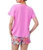 Color:Piazza Pink - Image 2 - Limoncello Pleated V-Neck Short Flutter Sleeve Top